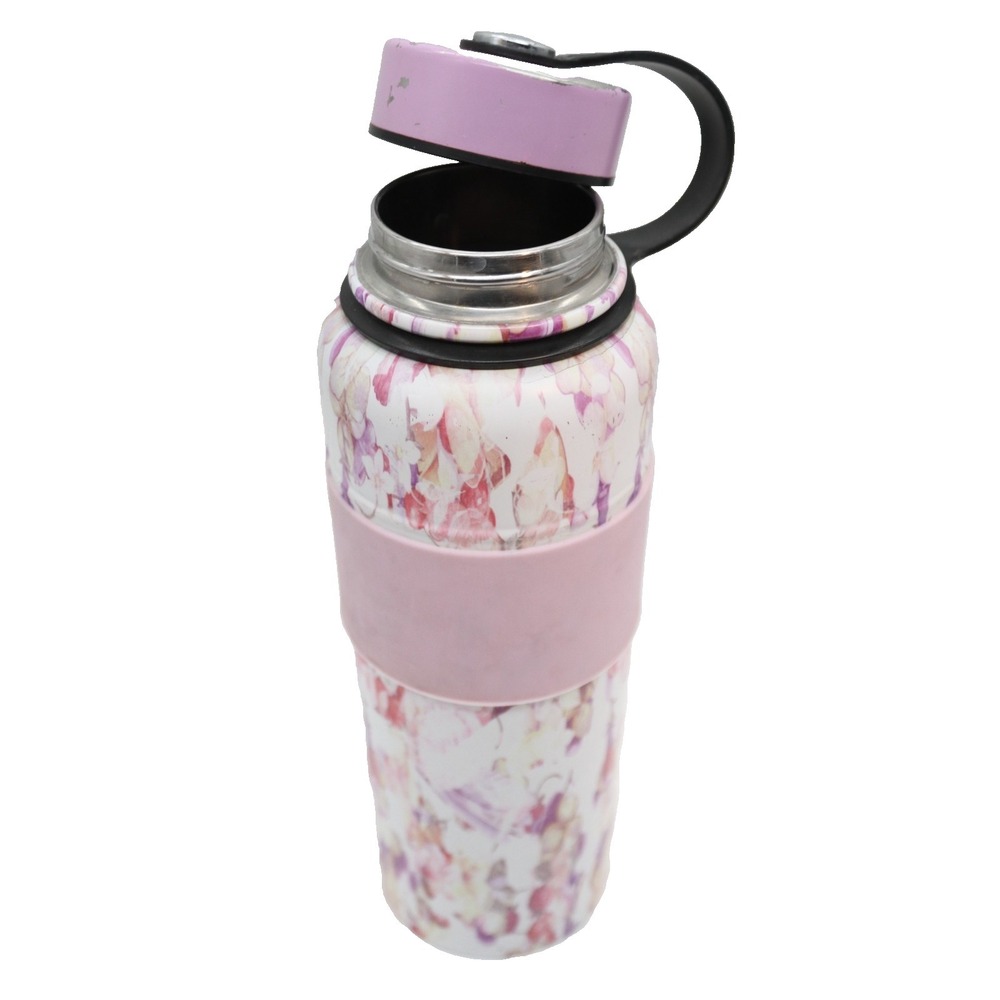 FiL Pink Floral Insulated Water Bottle 40oz Stainless Steel - USED